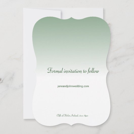 Irish Wedding Cliffs of Moher Save the Date (Rückseite)