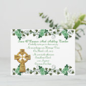 Irish Wedding Einladung Celtic Cross (Stehend Vorderseite)