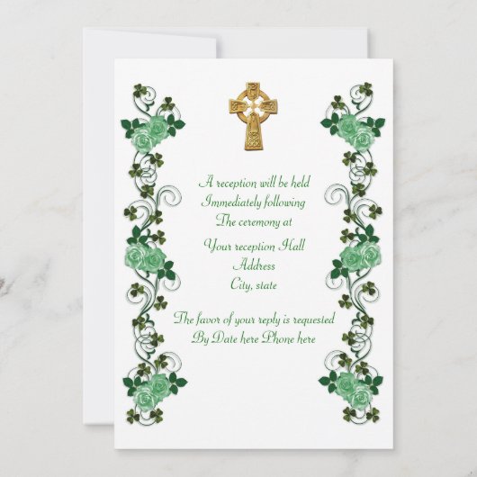 Irish Wedding Einladung Celtic Cross (Rückseite)