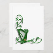 Irish Wedding Einladung Harp Kleeblätter und Band (Vorne/Hinten)