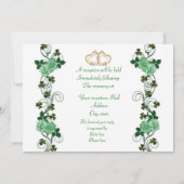 Irish Wedding Einladung Harp Kleeblätter und Band (Rückseite)