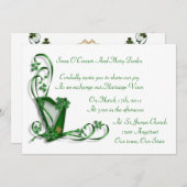 Irish Wedding Einladung Harp Kleeblätter und Band (Vorne/Hinten)