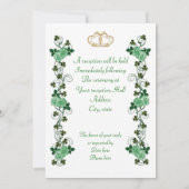 Irish Wedding Einladung Harp Kleeblätter und Band (Rückseite)