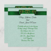 Irish Wedding Einladung Kleeblätter und Band (Vorne/Hinten)