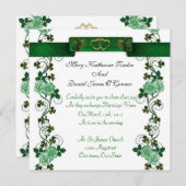 Irish Wedding Einladung Kleeblätter und Band (Vorne/Hinten)