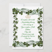 Irish Wedding Einladung Kleeblätter und Band (Rückseite)