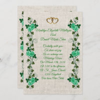 Irish Wedding Einladung Kleeblatts und grüne Rose