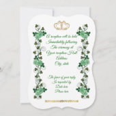 Irish Wedding Einladung Kleeblatts und grüne Rose (Rückseite)