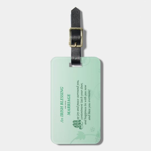 Irish Wedding Glückwunsch Segen Gepäckanhänger (Vorderseite vertikal)