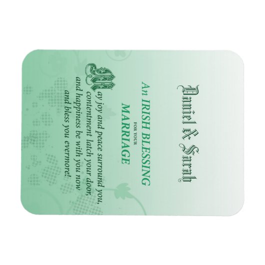 Irish Wedding Glückwunsch Segen Magnet (Horizontal)