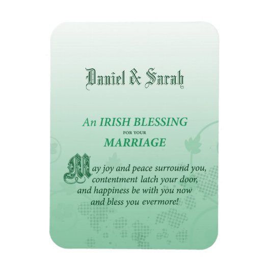 Irish Wedding Glückwunsch Segen Magnet (Vertikal)