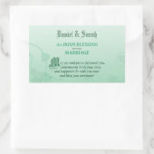 Irish Wedding Glückwunsch Segen Rechteckiger Aufkleber (Tasche)