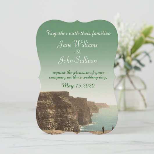 Irish Wedding Invitations Cliffs of Moher Einladung (Stehend Vorderseite)