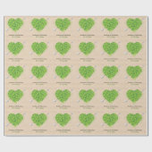 Irish Wedding Kleeblatt Heart Geschenkpapier (Flach)