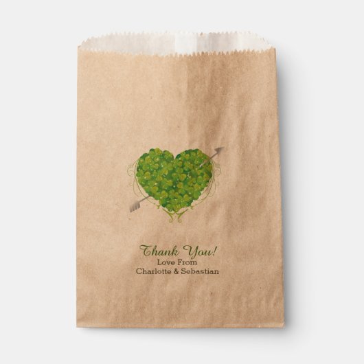 Irish Wedding Kleeblatt Heart Geschenktütchen (Vorderseite)