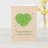 Irish Wedding Kleeblatt Heart Karte (Gelbe Blume)
