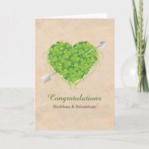 Irish Wedding Kleeblatt Heart Karte