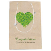 Irish Wedding Kleeblatt Heart Mittlere Geschenktüte (Vorderseite)