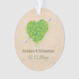 Irish Wedding Kleeblatt Heart Ornament