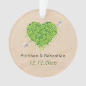 Irish Wedding Kleeblatt Heart Ornament (Vorderseite)