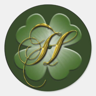 Irish Wedding Monogram H Umschlag Aufkleber