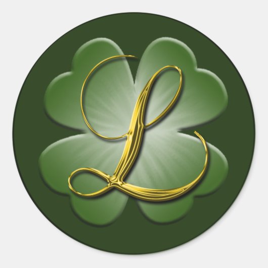 Irish Wedding Monogram L Umschlag Aufkleber (Vorderseite)