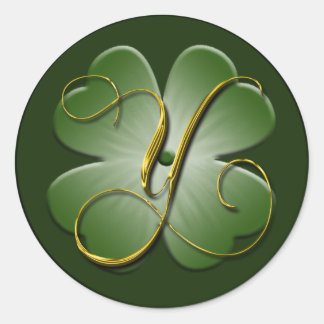 Irish Wedding Monogram Y Umschlag Aufkleber Sticke