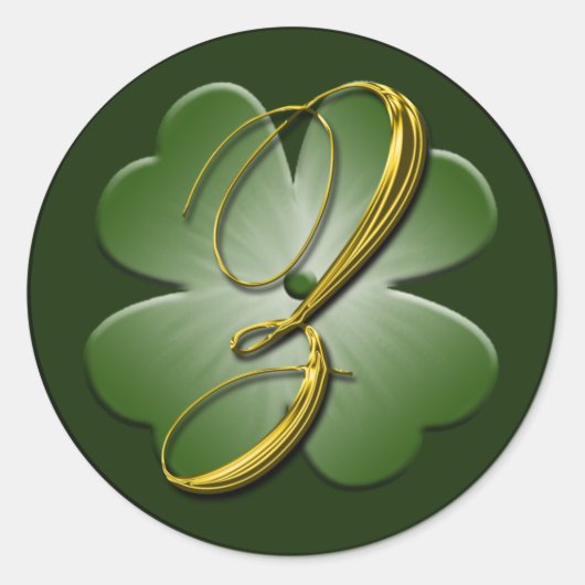 Irish Wedding Monogram Z Umschlag Aufkleber (Vorderseite)