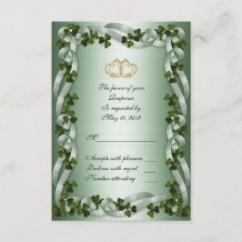 Irish wedding RSVP Card Kleeblatts