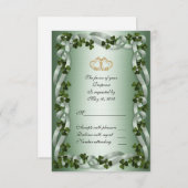 Irish wedding RSVP Card Kleeblatts (Vorne/Hinten)