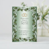 Irish wedding RSVP Card Kleeblatts Karte (Stehend Vorderseite)