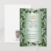 Irish wedding RSVP Card Kleeblatts Karte (Vorne/Hinten)