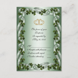 Irish wedding RSVP Card Kleeblatts Karte
