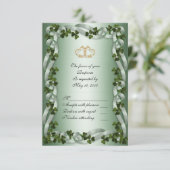 Irish wedding RSVP Card Kleeblatts Karte (Stehend Vorderseite)