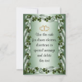 Irish wedding RSVP Card Kleeblatts Karte (Rückseite)