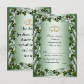 Irish wedding RSVP Card Kleeblatts Karte (Vorne/Hinten)