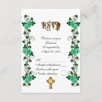 Irish wedding RSVP Celtic cross