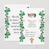 Irish wedding RSVP Celtic cross Karte (Vorne/Hinten)