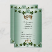 Irish wedding RSVP Kleeblatts (Vorne/Hinten)