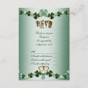 Irish wedding RSVP Kleeblatts Karte