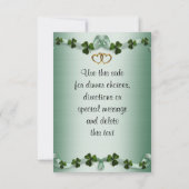 Irish wedding RSVP Kleeblatts Karte (Rückseite)