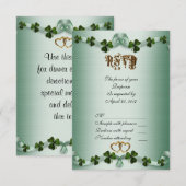 Irish wedding RSVP Kleeblatts Karte (Vorne/Hinten)