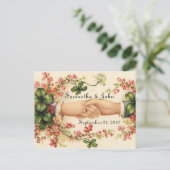 Irish Wedding Save the Date Ankündigungspostkarte (Stehend Vorderseite)