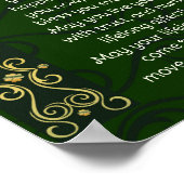 Irish Wedding Sessing Gebet Gold Green Design Poster (Ecke)