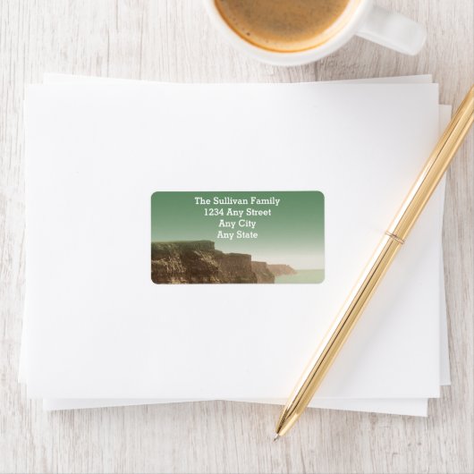 Irish Wedding Theme Cliffs of Moher Adressaufkleber (Insitu)