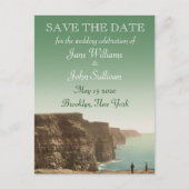 Irish Wedding Theme Cliffs of Moher Save the Date Ankündigungspostkarte (Vorderseite)