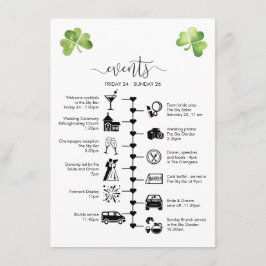 Irish Wedding Timeline Guest Itinerary Hinweiskarte