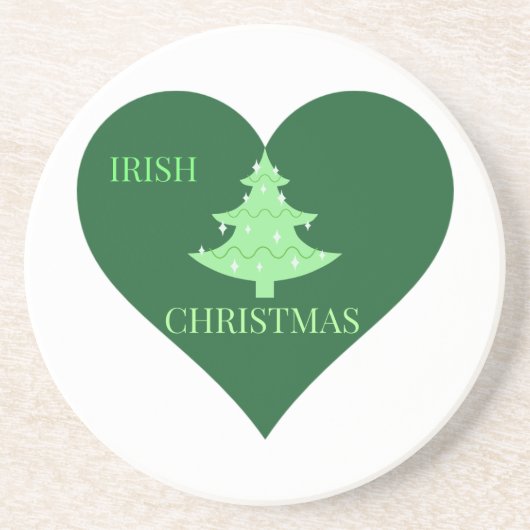 Irish Weihnachten Sandstein Untersetzer (Vorne)