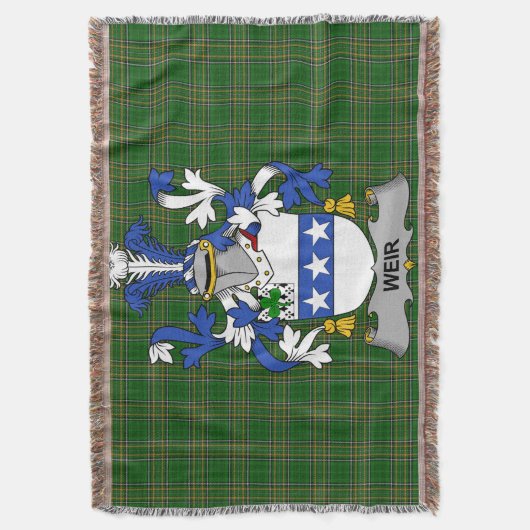Irish Weir oder McWeir Coat of Arms Familienwappen Decke (Vorderseite Vertikal)