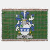 Irish Weir oder McWeir Coat of Arms Familienwappen Decke (Vorderseite)